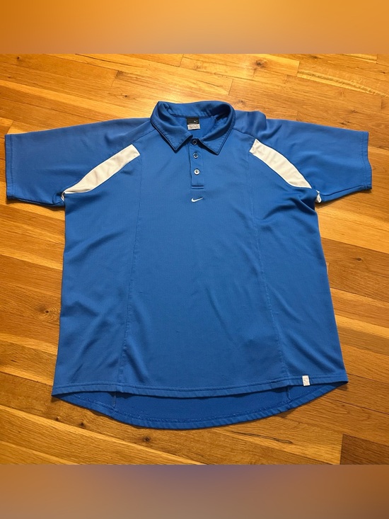 Nike Other - Nike Men’s Royal Blue Polo with White Shoulder Panels